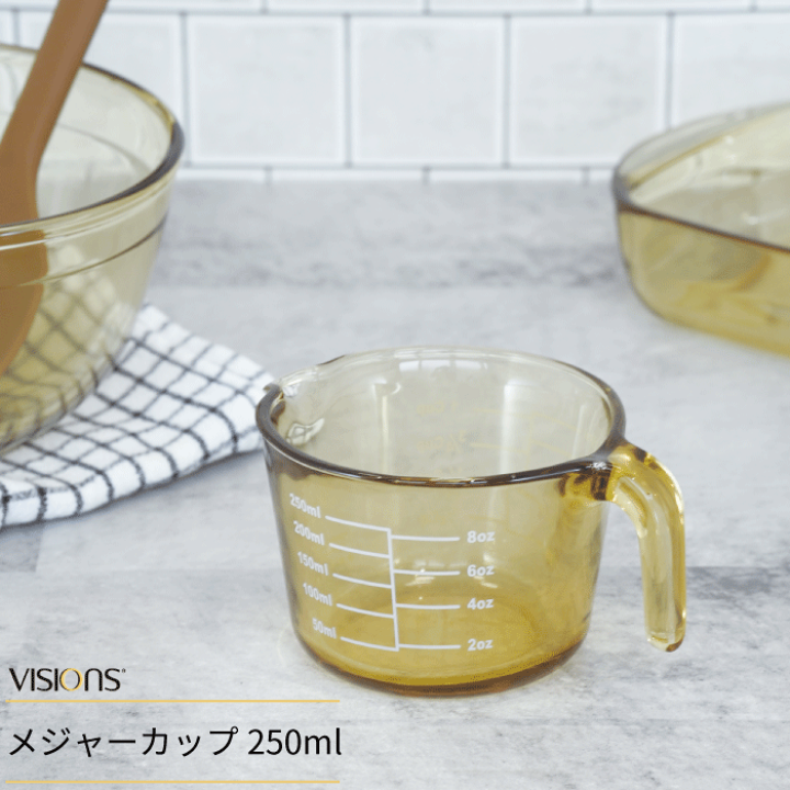楽天市場】VISIONS メジャーカップ 250ml 耐熱ガラス 取っ手 ハンドル