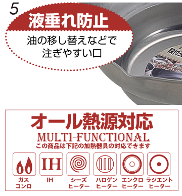 ãâ Made in Japanã All kinds of heat source compatible gas fire IH-adaptive iron tempura hot pot with a heat sink 28cm oil scoop with tempura pan with a stainless steel stage [RCP] [H-8825]