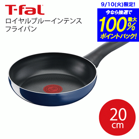 ＼レビューで1000円クーポン!／ 【送料無料】T-fal ティファール ロイヤルブルー・インテンス フライパン 20cm ガス火専用 ガス火 エナメル お知らせマーク チタン・インテンス コーティング お知らせマーク Tfal ガス火コーティング PFOA PFOS フリー