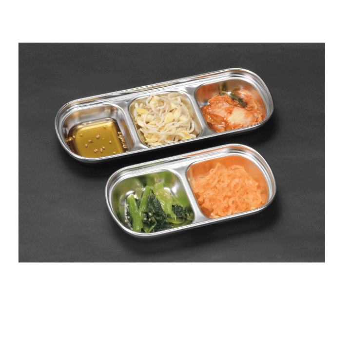 楽天市場】ステンレス製 仕切り皿 2連 韓味家 ステンレス製仕切り皿(2