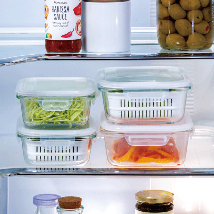 楽天市場】耐熱ガラス 保存容器 ザル セット 容量 1040ml コランダー