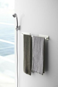 \レビューで1000円クーポン!/ 送料無料 山崎実業 マグネットバスルームタオルハンガー ミスト MIST ワイド ホワイト YAMAZAKI 【BT-BT WH 4232】【CP】