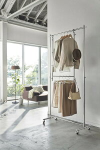 \レビューで1000円クーポン!/ 山崎実業 伸縮収納力アップ2段ハンガー スマート ブラック smart YAMAZAKI