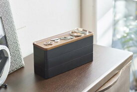＼レビューで1000円クーポン!／ 【ポイント5倍】山崎実業 トレー付きスリムアクセサリーケース 3段 リン ブラウン アクセサリー 小物 収納 YAMAZAKI RIN