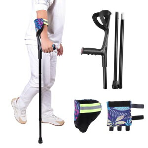 lefekeクラッチ杖松葉杖まつばづえ折りたたみステッキクッション付きアルミニウム軽量歩行補助10段階調節可能155-177.5cm(1本)