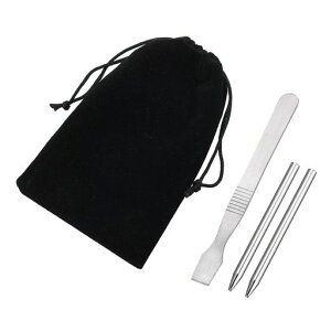 パラコードニードルステンレス針裁縫道具手縫い針スクレーパーホビー手芸用品クラフト用品ハンドメイド手作り道具巾着袋付き4点セット