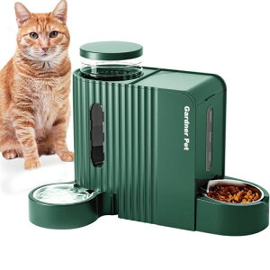 GardnerPet6L大容量ステンレスx2無電重力式自動給餌器猫犬【給餌器3L+給水器3L】一体型おしゃれデザイン自動餌やり機ステンレス製ボウル取り外し可能丸洗い可能犬猫兼用留守番長持ちモダ…