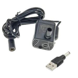 水中ポンプ小型水槽用ミニ排水ポンプ池USB給電潜水静音揚程0.5-1.5M調整可能循環ポンプ給水・排水ポンプ水族館給水釣り用猫給水用水槽水循環DC5V3W吐出量200L/H(ブラック)(DC/USB給電)