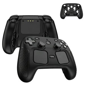 KONXISA Steam Controller 2 ��p �P�[�X �J�o�[ Steam �R���g���[���[ 2 �V���R�[�ی샓�J�o�[ ���^ �y�� ����~�� �Ռ��z�� �h�o �Ϗ� ���h�~ ���ϋv �����܂܏[�d�\ (�u���b�N)