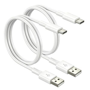 USB Type-C �P�[�u�� 1.5m 2�{�Z�b�g SLEIJAOOE 3A�}���[�d�Ή� �J�`�b�Ƒ}�����Ēf���ɋ��� �y�����̃f�W�^�����C�t�������K�Ɂz USB-A to C 480Mbps�����f�[�^�]�� �X�}�z/�^�u���b�g�Ή� (�z���C�g)