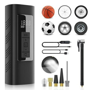 電動空気入れ車自転車充電式コードレスARZER空気入れ電動エアポンプレッサーエアーポンプ6000mAh強力モーター最大圧力150PSI自動停止自動車/ボール/浮き輪/仏式バイク対応緊急用SOSライトLED…