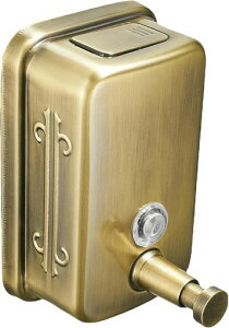 KWQKEMシャンプーディスペンサー壁掛け500ml手動ステンレス製手動業務用家庭用ハンドソープ・食器洗剤用ディスペンサー選べる4色(ゴールド)