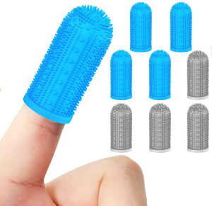 Petiepaw犬用指歯ブラシ犬の歯のクリーニング用犬/猫の歯磨きキット猫歯ブラシフルサラウンド毛付き子犬の歯科ケア犬用指歯ブラシ