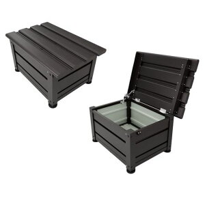 PPURLOVE33L物置収納庫屋外幅60x奥行37x高さ31cm樹脂製ガーデン収納ベンチ本体4KG耐荷重100KG防水耐候収納ボックス宅配ボックスベランダ収納大型物置倉庫ベランダストッカー屋外収納コンテナ