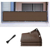 Haikawi ベランダ目隠しシェード 幅80cmx長さ600cm UVカット 風通し良し プライバシー保護 日よけ目隠し…