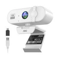 AOCWebカメラウェブカメラ4Kマイク付き【99°広角USB即挿即用】usbカメラwebcamプライバシーカバーノイズ…