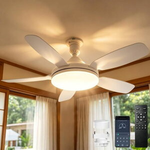TENKOO&YOU �V�[�����O�t�@�����C�g ��81cm 5000lm 44W 10�� E26 ��@ LED ���t��] APP/2.4G�����R���t��