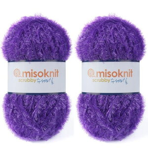 MisoknitPastelScrubbyYarnfordishclothsCrocheting2SkeinsPolyester100%2.8oz(80g)Each196YardsperSkein(Indigo)