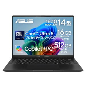 ASUS �m�[�g�p�\�R�� Vivobook S 14 S5406SA 14�^ �C���e�� Core Ultra 5 226V ������ 16GB SSD 512GB Windows 11 �d�� 1.3kg Wi-Fi 7 Type-C���d�Ή� ��F��