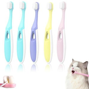 Doyime犬歯ブラシ5本セット【10000本植毛が強力洗浄】口ケアナノ歯ブラシ口腔ケア/柔らかい/歯茎に優しい食品グレード歯磨き小型犬中型犬ペット用品