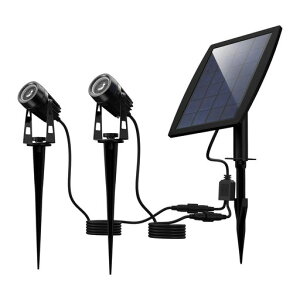 DINGLILEDソーラーライト屋外ガーデンライトスポットライトアウトドアledIP65防水分離式イルミネーション暖色埋め込み式2灯おしゃれ電球色明暗センサー防犯壁掛けライトアップ自動点灯消…