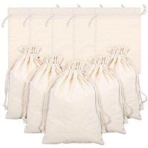 NUOLUX巾着袋無地コットンポーチ10枚セット21*30cmラッピング用品帆布小物入れ旅行収納コットン巾着袋再利用可能ギフトバッグ和風アクセサリーポーチ雑貨ギフト用旅行外出引きひも袋