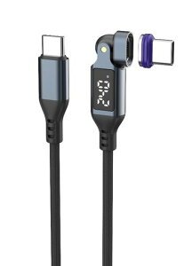 PD240W 16pin �}�O�l�b�g �[�d�P�[�u�� LED���A���^�C���\�� 1m 5A���}���[�d �f�[�^�]���� �A�_�v�^�t�� USB-C to Type-C PD�P�[�u�� Book/Pro/phone/Android���Ή� ���� ���C �h�o