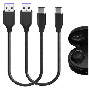 Geekria PU���U�[ �[�d�P�[�u�� �݊��� Type-C �[�d�R�[�h USB to USB-C �W�F�C�u�C�V�[ JVC HA-NP50T HAAE5TB HAA9TW HAZ55TW HAA7T2 �ɑΉ� (�� / 30cm 2�p�b�N)