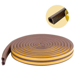 隙間テープすき間テープ防音テープ窓、玄関ドア、引き戸に適した、冷気を遮断し、風切り音を防止する遮音材(ブラウン)