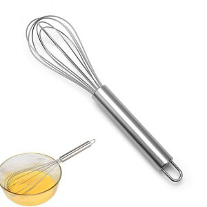 サムコス泡立て器泡立ちがはやい調理器具持ちやすい頑丈シンプル使いやすさステンレス製菓用お菓子作りケーキメレンゲケーキ屋さん(22cm)