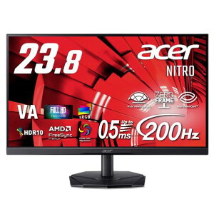 Acer23.8C`tHD200Hz0.5ms(GTG)LpVAsRGB99%AMDFreeSyncPremiumHDR10ubNu[XgVRBΉu[CgጸHDMI2.0DisplayPort