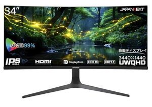 JAPANNEXT34C`j^[UWQHD3440x1440IPSfBXvC(HDMI/DisplayPort/Xs[J[//VESAΉ/u[CgJbg)JN-IPSC34UWQHDR-H