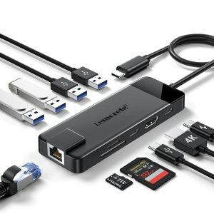 LANHDMIhbLOXe[V@\USBType-cnu10-in-1LAN/4K@30HzHDMI/2*USB3.0/2*USB2.0TypeA/TF/SDJ[hXbg/USB-C|[g/100W