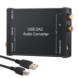 LiNKFOR USB DAC �����ϊ��@ USB���� �� ���� RCA 3.5mm�w�b�h�t�H���o�� USB�T�E���h�J�[�h USB�P�[�u���t�� Windows XP/Mac OS-X /PS4 /PS3 /Xbox 360 /Xbox One S�Ή�