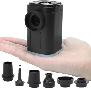 Estale空気入れ電動エアーポンプ超軽量強力6ノズル&ライト付エアポンプ1200mAh大容量バッテリーUSB充電式空気抜きキャンプ浮き輪圧縮袋フクラミ―