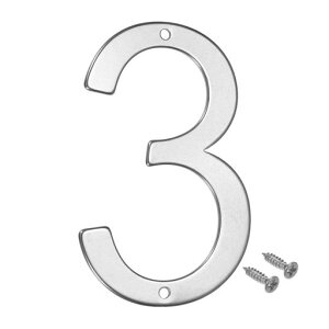 MMETERXITY1パックハウスナンバー4”304ステンレススチールメールボックスナンバードアナンバーサインガーデン/ホテル/メールボックス/アドレス/サイン用外部用ハウスナンバー[ナンバー3シ…