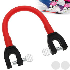 スキーチップコネクタ 1本セット スキー固定器 スキー板クリップ スキー 補助具 スタンド 小型 ラテックス弾性スタンド レーニング補助具 簡単装着 子供 大人 初心者 スキー道具 練習器…