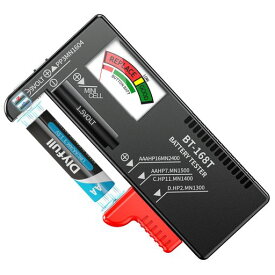 Dlyfull電池チェッカー正負極磁石式固定電池落下防止電池残量チェッカーAA/AAA/C/D/9V対応バッテリーチェッカー電源不要日本語説明書付き