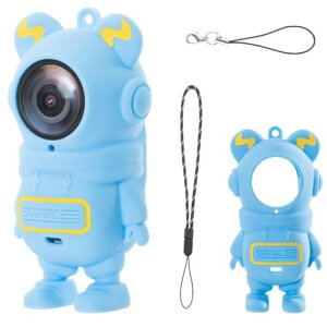 Insta360GO3S/GO3�Ή��P�[�X�V���R���ی�P�[�X�X�g���b�v/�����h�~�X�g���b�v�t���S�ʕی�h���h�o(Blue)