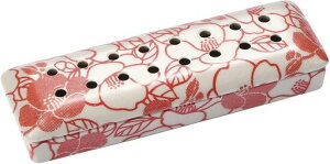 ナカムラ商事『室内用香皿』フタ付香皿(椿)幅16.3X奥行5.3X高さ3.4cm