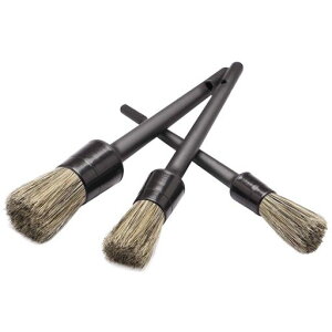 洗車ブラシ3本セットボディ用柔らかい豚毛ディテールブラシ洗車用品ホイールブラシ洗浄ブラシエアコン掃除ブラシ筆タイプ内部の隙間細部の洗浄車を傷つけません抜け毛なし自転車自…