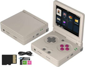 ANBERNICRG35XXSPFLIP携带型ゲーム機折畳みレトロゲーム機LINUXシステム搭載3.5インチスクリーン日本語対応WIFI/BLUETOOTH機能3300MAH64GBグレー