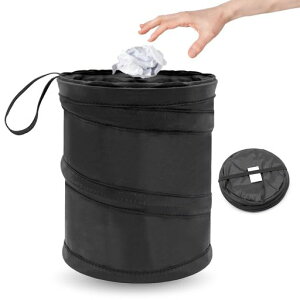 車用ゴミ箱車用収納ケース車載ゴミ袋車用小物入れ折り畳み式収納ポケッごみ入れポケット収納簡単大容量吊り下げポータブル車内用1個セット16*20cm(ブラック)