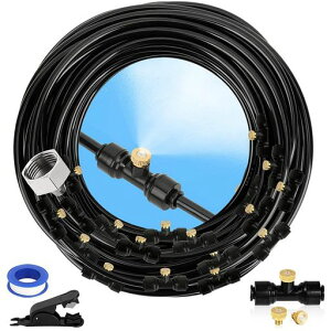 AITOYANミストシャワー屋外灌漑システム自動散水セット噴霧ノズル散水ノズル10個ミストノズル水やり芝生スプレー灌漑屋外散水点滴灌漑ガーデニング屋外冷却システム適用省エネ(ホース10m)