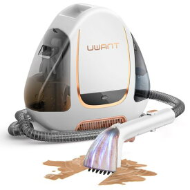 UWANTカーペットクリーナー絨毯クリーナー12Kpaの強力吸引力大容量水タンク自動洗浄ソファー洗浄機スチームクリーナー車内用掃除機乾湿両用掃除機|カーペットソファー車シート布(B100-淡…