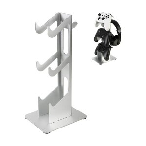 ANDCHIコントローラースタンド3層ヘッドホンスタンド収納ゲームコントローラースタンド卓上置き式滑り止めPS5PS4Switch対応(シルバー)