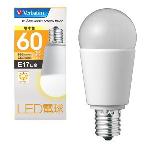 Verbatim �o�[�x�C�^�� LED�d�� E17 60W�`���� �d���F (�L�z��/��i����40000����) LDA8L-E17-G/V2