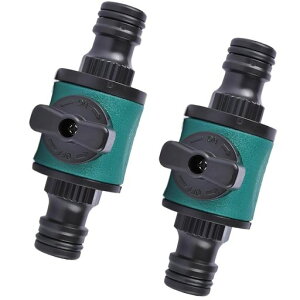 YIBOOOM水道ホースジョイント2個セット水道管バルブ止水栓散水ホース散水コネクタ水道管継手散水栓蛇口灌漑コネクタ水量調整交換用畑、園芸、洗車、緑地、庭、灌漑、家庭用(グリーン)