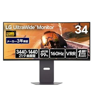 LGQ[~Oj^[UltraGear34G600A-BAJP34C`Ȗ1800R/21:9EgCh(3440x1440)/160Hz/sRGB