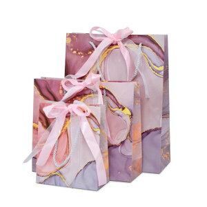 EROSTIMOラッピング袋手提げ紙袋3枚セットギフトバッグギフト包装プレゼントラッピング包装ギフト用手提げins風おしゃれクリスマスバレンタイン母の日父の日(ピンク3枚)